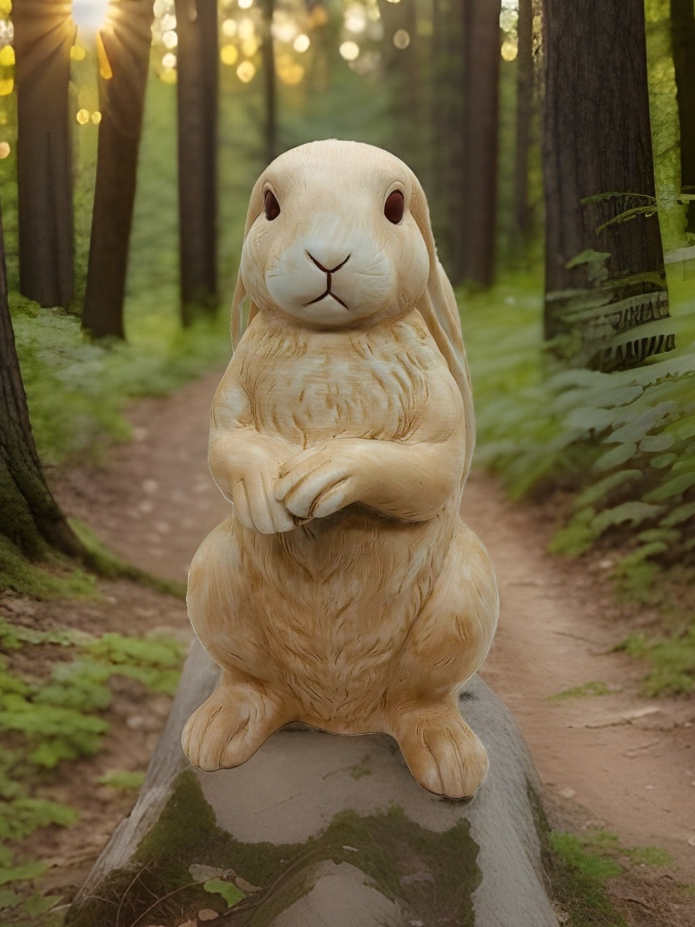 VTG 1989 Dakin Wicki Tut Rabbit Ceramic Figurine Vase Planter Lop Ear Bunny 9” T